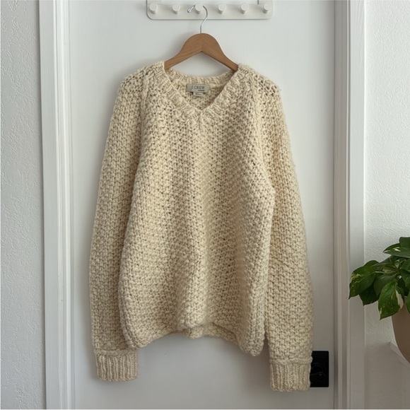 NWT J. Crew 100% Wool Handknit Fisherman Sweater - Picture 2 of 13